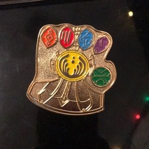EDM artist gauntlet pin. Featuring